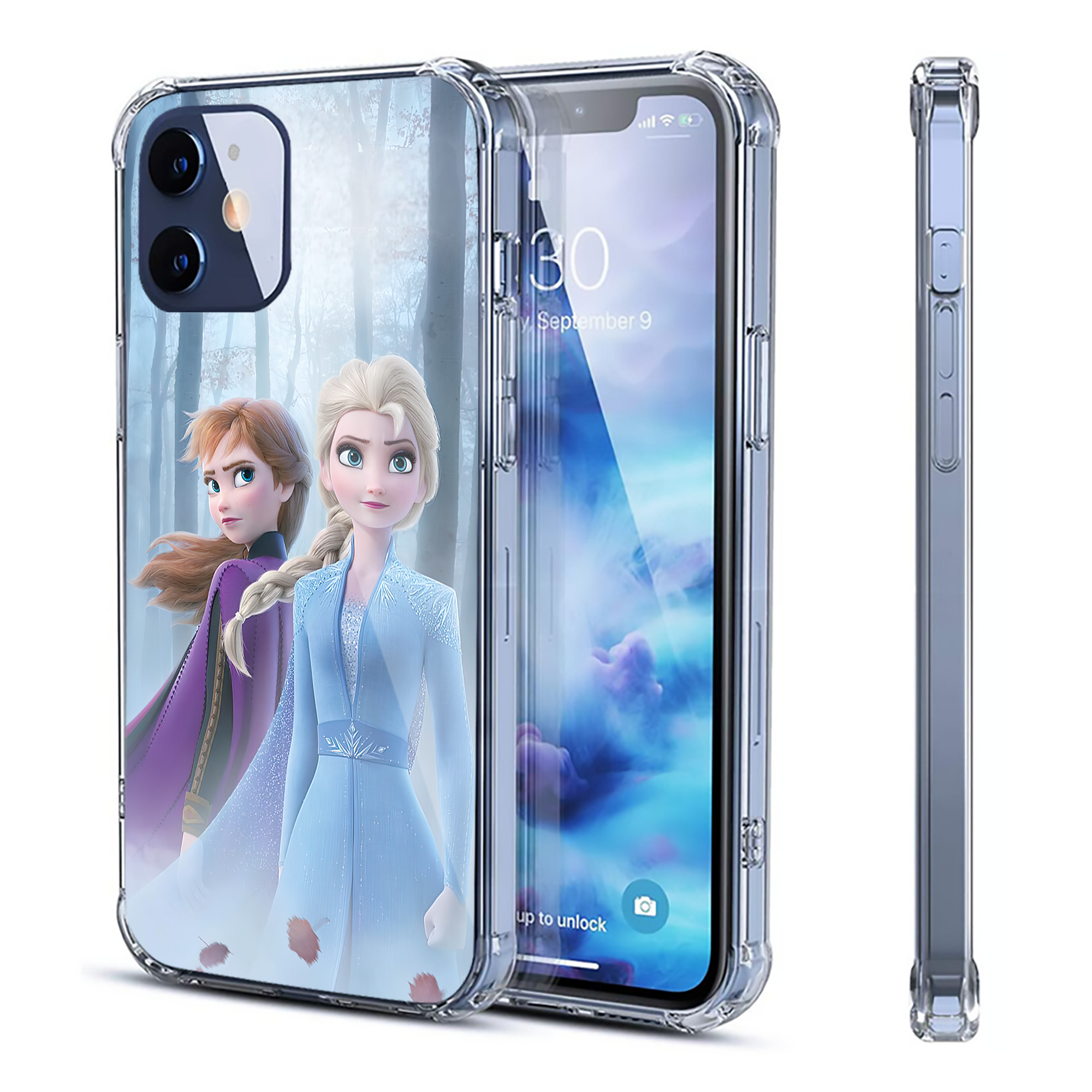 （画像用） アナと雪の女王 アンナ エルサ Frozen Anna Elsa 【iPhone 12シリーズ対応】透明スマホケース（クリアソフトケース）
